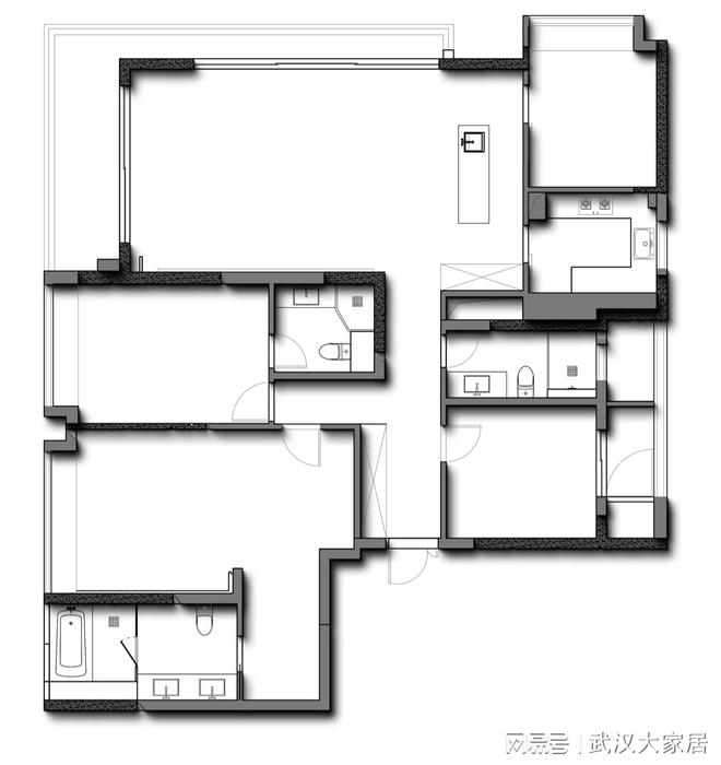 改造】武汉城市室内设计大赛参赛作品开元棋牌试玩陈忠【武汉瑞府—精装房(图4)